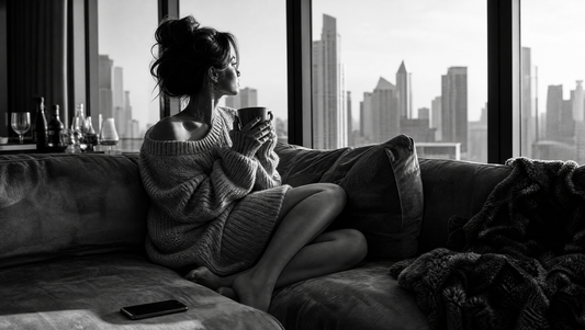 Quiet morning after a party with coffee and a face-down phone - hangxiety explained