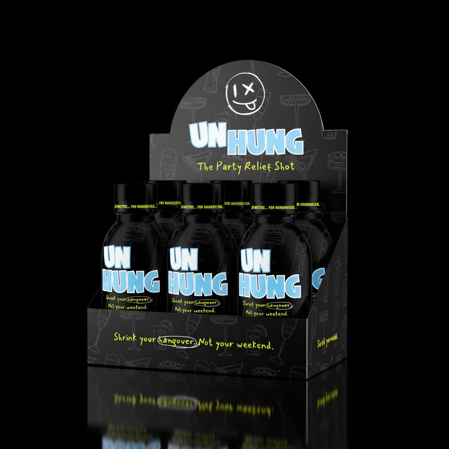 UNHUNG hangover prevention recovery shot 3.4oz lemon ginger